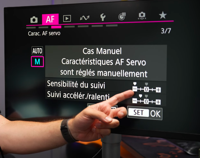 Présentation du menu Canon et des caractéristiques AF Servo