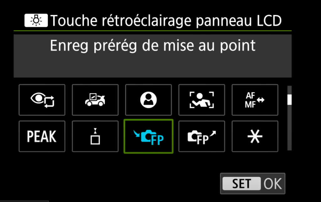 Réglage de la fonction de mise au point dans les menus du Canon R5 Mark II